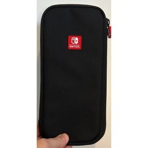 Nintendo Switch Carrying Case Black Nylon Travel Pouch Protective Sleeve Logo